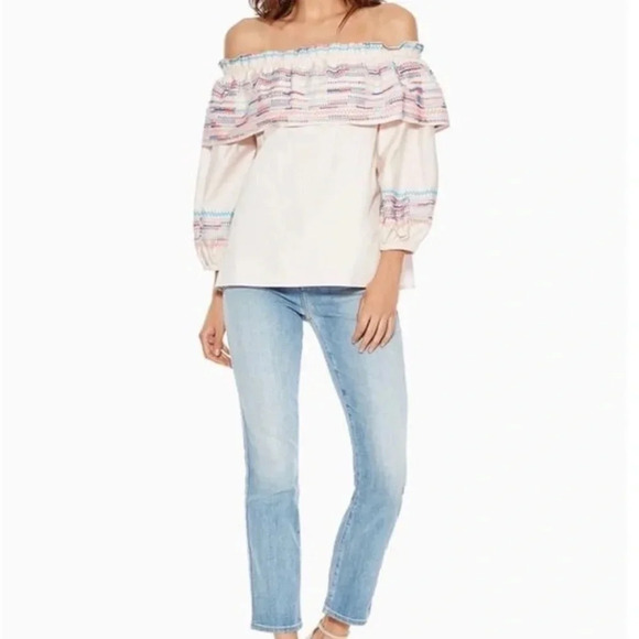 Parker size medium Jenay off the shoulder blouse in excellent like-new condition - Picture 2 of 6